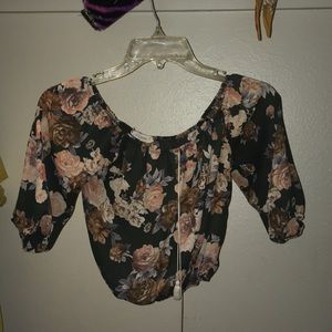 Floral crop shirt :)